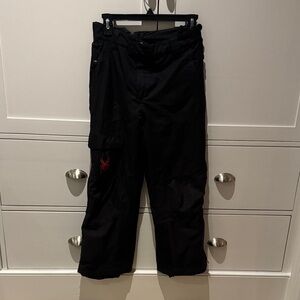 Spyder Black/Red Kids Snow Pants